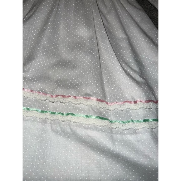 Polly Flinders vintage Prairie white Smocked Dress size 5. Pink Ruffle Lace . - Picture 8 of 8